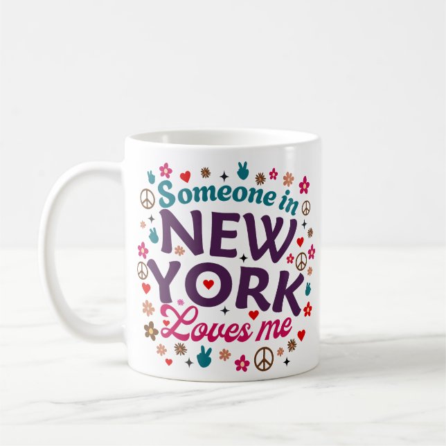 Mug Someone in New York Loves Me Retro Funny Design (Gauche)