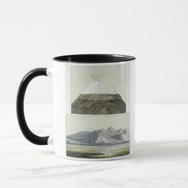 Mug Sommet du Cotopaxi (dessus), et l'éruption de Coto (Gauche)