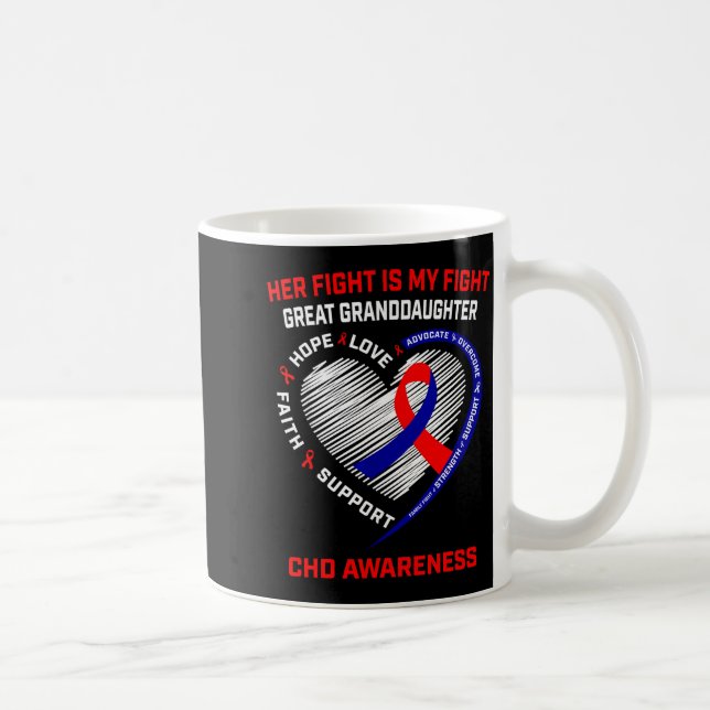 Mug Son Combat Arrière-petite-fille Sensibilisation au (Droite)