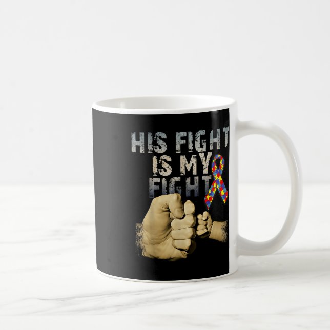 Mug Son Combat Est Ma Sensibilisation sur l'autisme De (Droite)