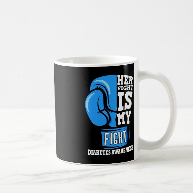 Mug Son combat est mon boxe de combat Glove Diabetes A (Droite)