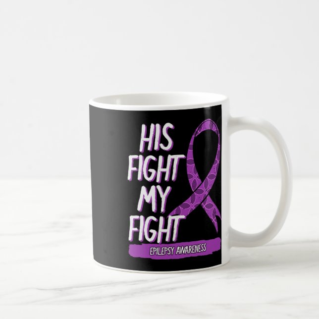 Mug Son Combat Est Mon Combat Epilepsie Seizure Purple (Droite)