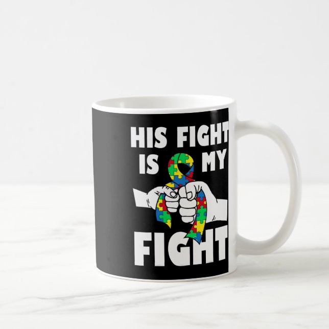 Mug Son combat est mon combat Inspirational Autism Awa (Droite)
