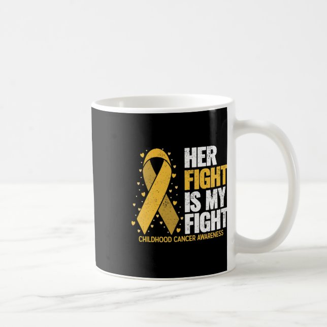 Mug Son combat est mon combat pour le cancer infantile (Droite)