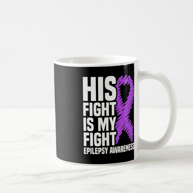Mug Son Combat Est Mon Combat Purple Ribbon Epilepsie  (Droite)