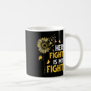 Mug Son combat est mon combat Ruban d'or Cancer infant
