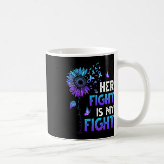 Mug Son Combat Est Mon Combat Turquoise Et Violet Ribb