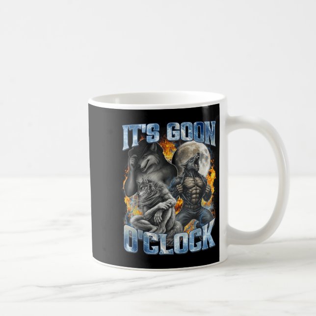 Mug Son fou il est l'heure Cool Drôle Alpha Loup Loup- (Droite)
