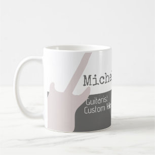 Mug son professionnel (guitariste) mi-gris mi-blanc