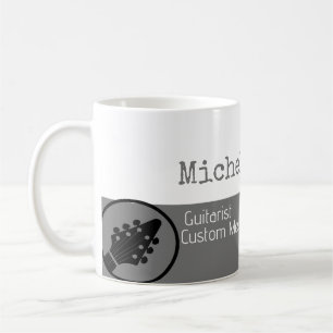 Mug son professionnel (guitariste) mi-gris mi-blanc