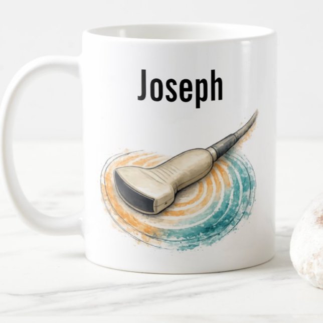 Mug Sondes d'échographie ondes sonores Texte personnal (Créateur téléchargé)