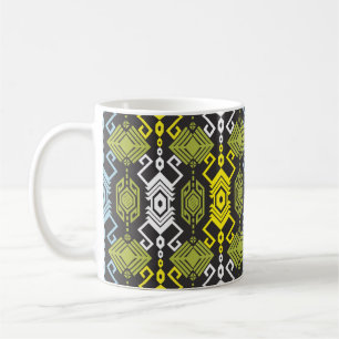 Mug Songket Tenun Motif géométrique sans couture avec 