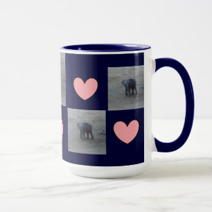 Mug Sonnerie de coeurs d'éléphant de bébé Tasse-F-