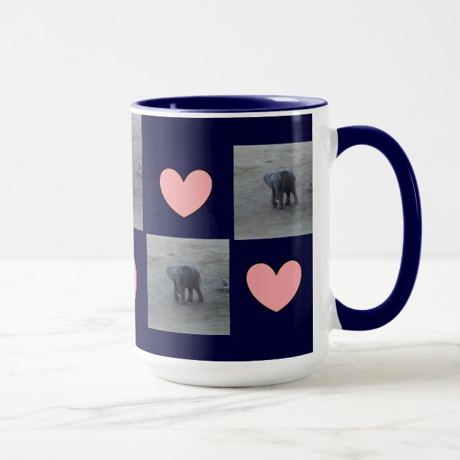 Mug Sonnerie de coeurs d'éléphant de bébé Tasse-F-par (Droite)