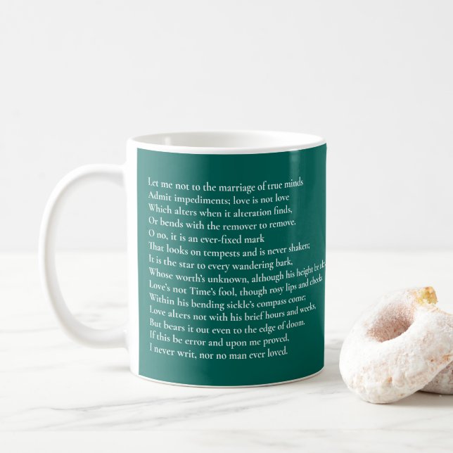 Mug Sonnet 116Laissez-moi ne pas parler du mariage des (Avec donut)