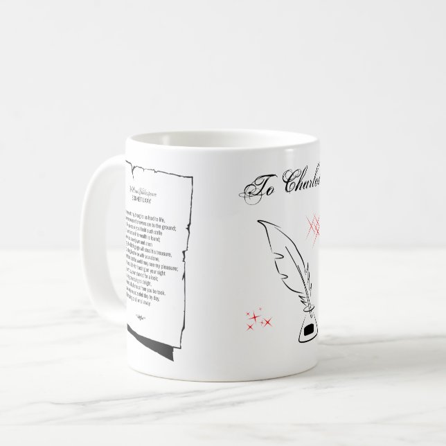 Mug Sonnet 75 de Shakespeare (Devant gauche)