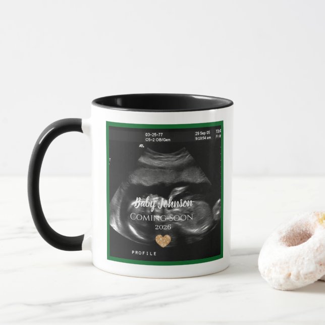 Mug Sonogramme bébé Bientôt Faire-part pour tante (Avec donut)
