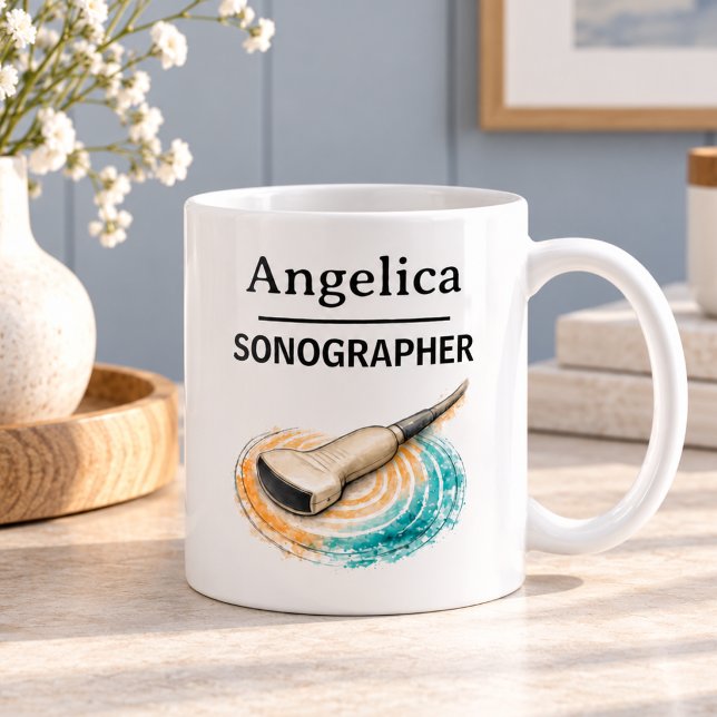 Mug SONOGRAPHE Personnaliser Nom Sonde Échographique C (Créateur téléchargé)
