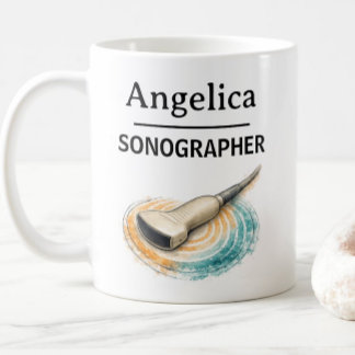 Mug SONOGRAPHER Personalize Name Ultrasound Probe Gift