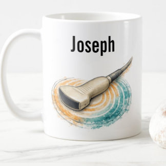 Mug Sonography Probe Sound Waves Custom Text