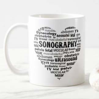 Mug Sonography Specialty Black Heart Sonographer Gift