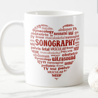 Mug Sonography Specialty Red Heart Sonographer Gift