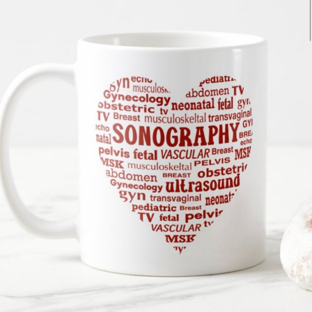 Mug Sonography Specialty Red Heart Sonographer Gift (Créateur téléchargé)