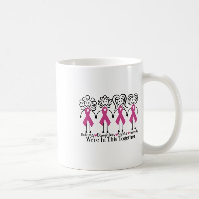 Mug Sont Dans Ensemble Famille Amis Cancer du Sein Con (Droite)