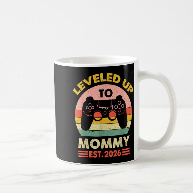 Mug Soon To Be Mom 2026 Funny I Leveled Up To Mommy 20 (Droite)