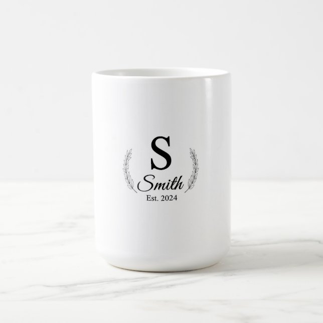 Mug Sophisticated Wedding Date Keepsake | Customizable (Centre)