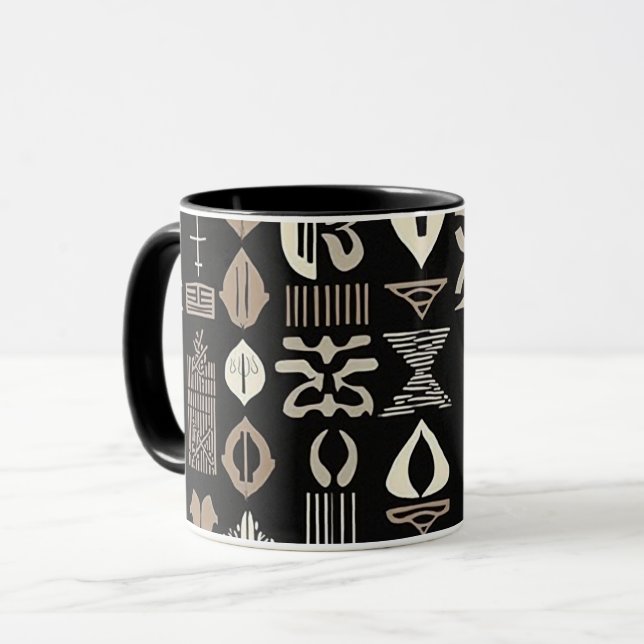 Mug Sophistiqué Boudcloth Africain Caraïbes (Devant gauche)
