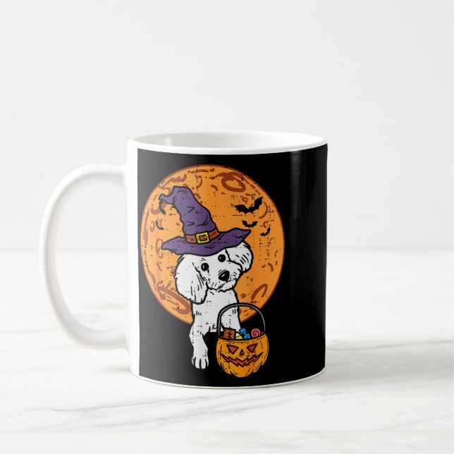 Mug Sorcière Caniche Lune Citrouille Halloween Chien H (Gauche)