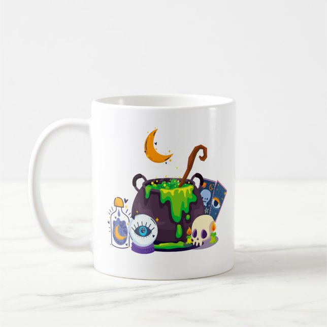 Mug Sorcière Cuisine Cauldron Potion Sous Le Lune (Gauche)