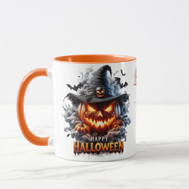 Mug Sorcière de citrouille effrayante Jack-O'-Lantern  (Gauche)