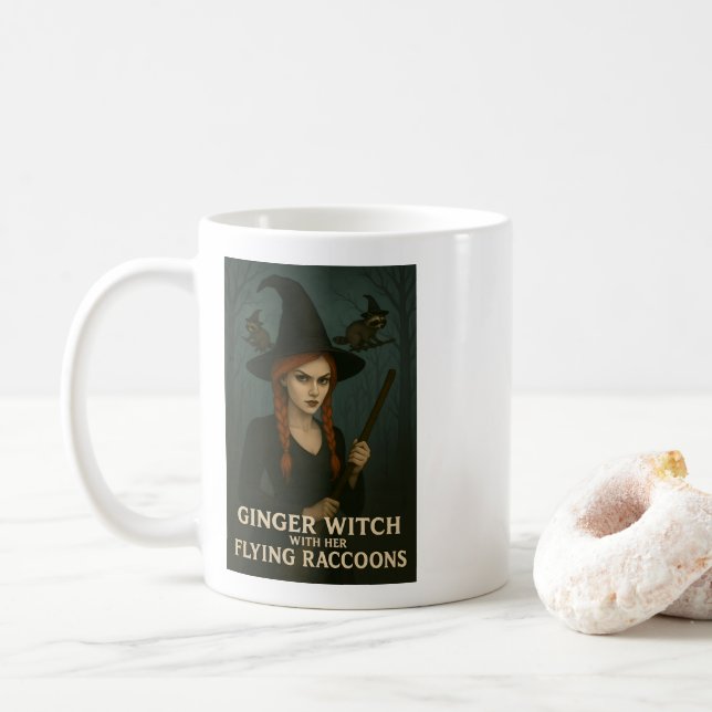 Mug Sorcière de gingembre avec ses ratons volants (Avec donut)