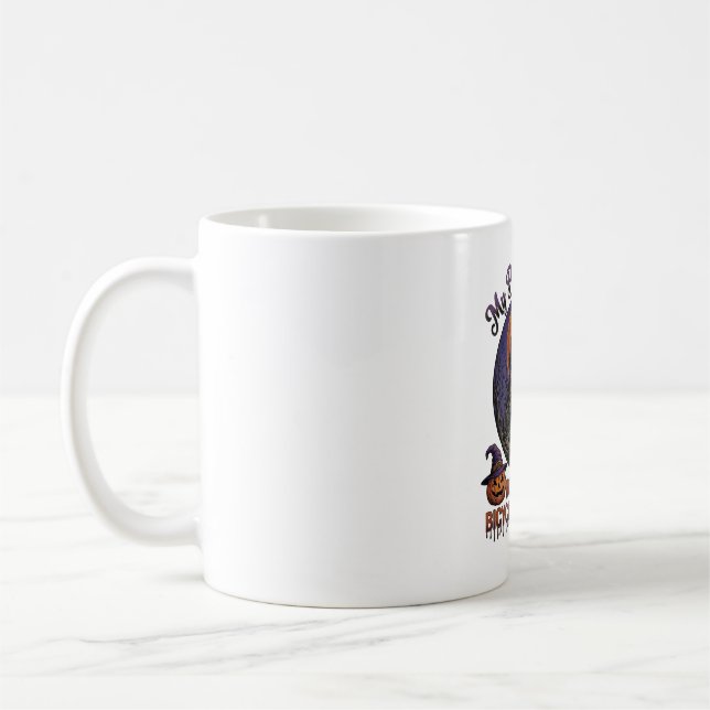 Mug Sorcière de messager de vélo cassé balai Halloween (Gauche)