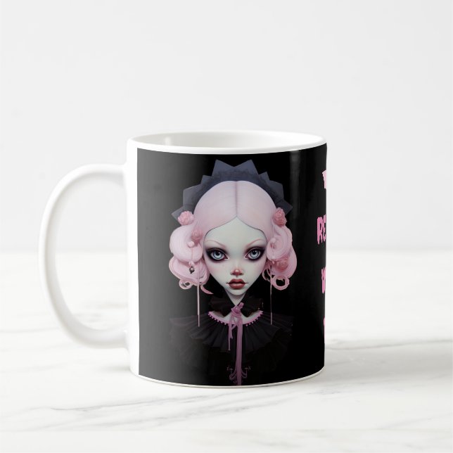 Mug Sorcière de repos visage Pastel Goth Vampire Hallo (Gauche)