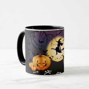 Mug Sorcière d'Halloween effrayante Citrouilles Pleine