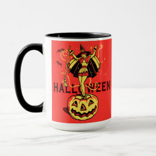 Mug Sorcière d'Halloween fille (vintage)