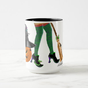 Mug Sorcière d'Halloween jambes et chaussures, Si les