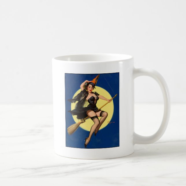 Mug Sorcière d'Halloween Pin Up Fille (Droite)