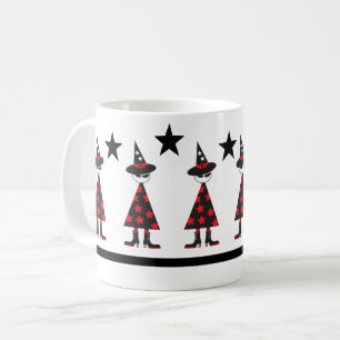 Mug Sorcière d'Halloween urbaine étoile motif rouge no