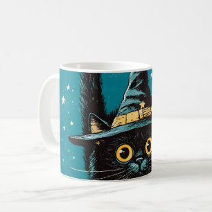 Mug Sorcière éffrayante de chat noir volant