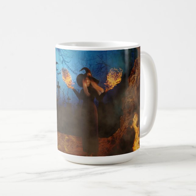 Mug Sorcière en feu (Devant droit)