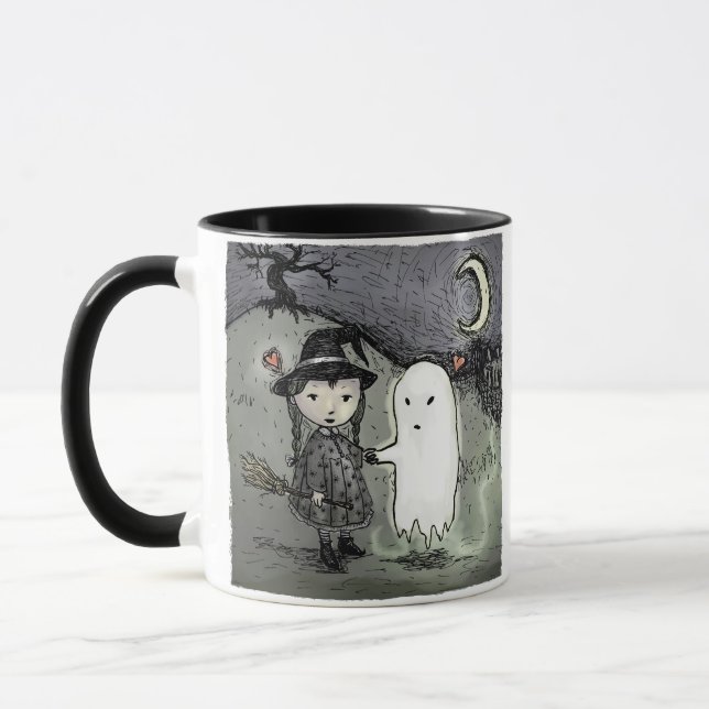 Mug Sorcière et fantôme dans l'amour (Gauche)