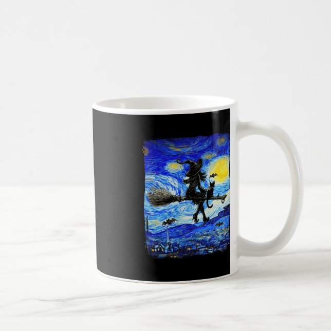 Mug Sorcière Halloween Starry Night Van Gogh Aesthétiq (Droite)