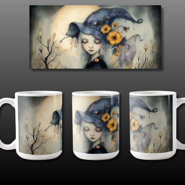 Mug Sorcière lunaire d'Halloween avec ailes (Créateur téléchargé)