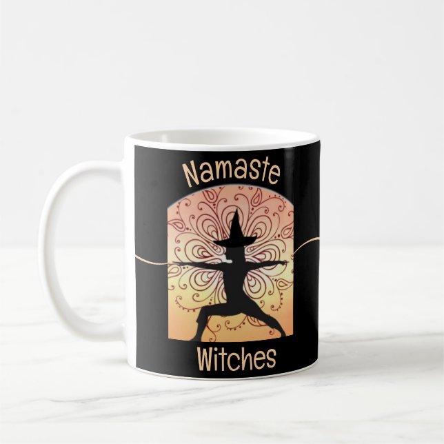 Mug Sorcière Namaste sorcières Halloween Yoga Orange N (Gauche)