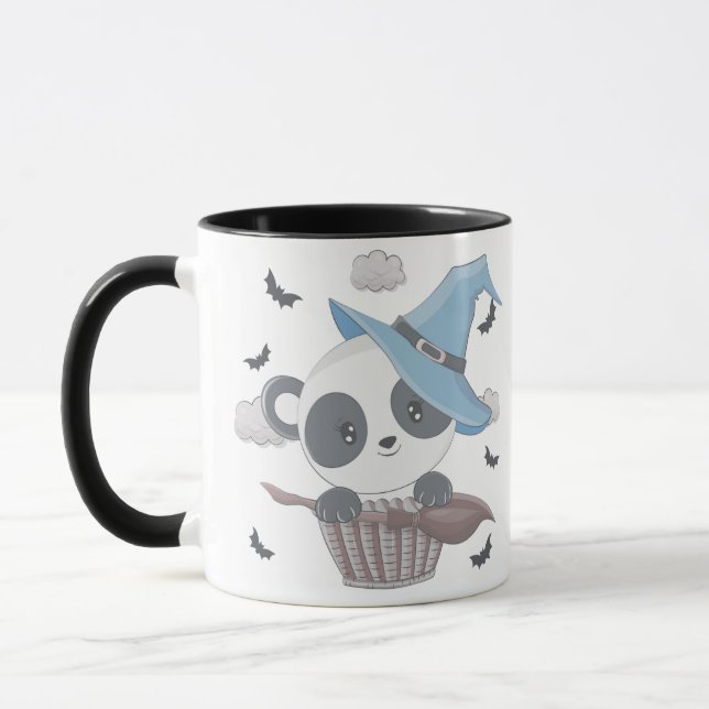 Mug Sorcière Panda mignonne entourée de chauves-souris (Gauche)