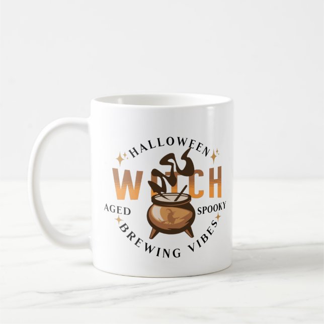 Mug Sorcière Rétro Halloween qui Brasse  (Gauche)